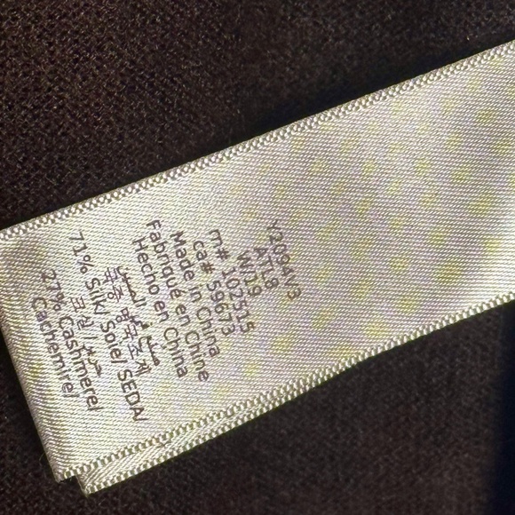 John Varvatos Artisan Turtleneck w Reverse Print Brown Silk Cashmere Sweater - M - Picture 6 of 6